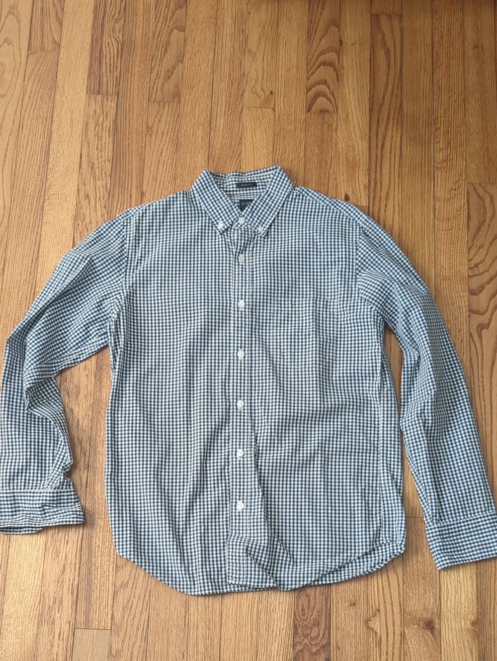 Men's Blue Jcrew Slim Fit Gingham Button-Down Shirt Medium